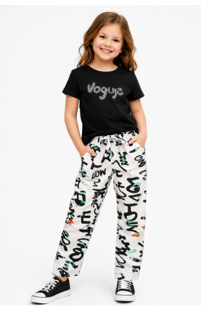 Костюм підлітковий для дівчинки чорного кольору з принтом 6077 212530C Костюм підлітковий для дівчинки чорного кольору з принтом 6077 212530C