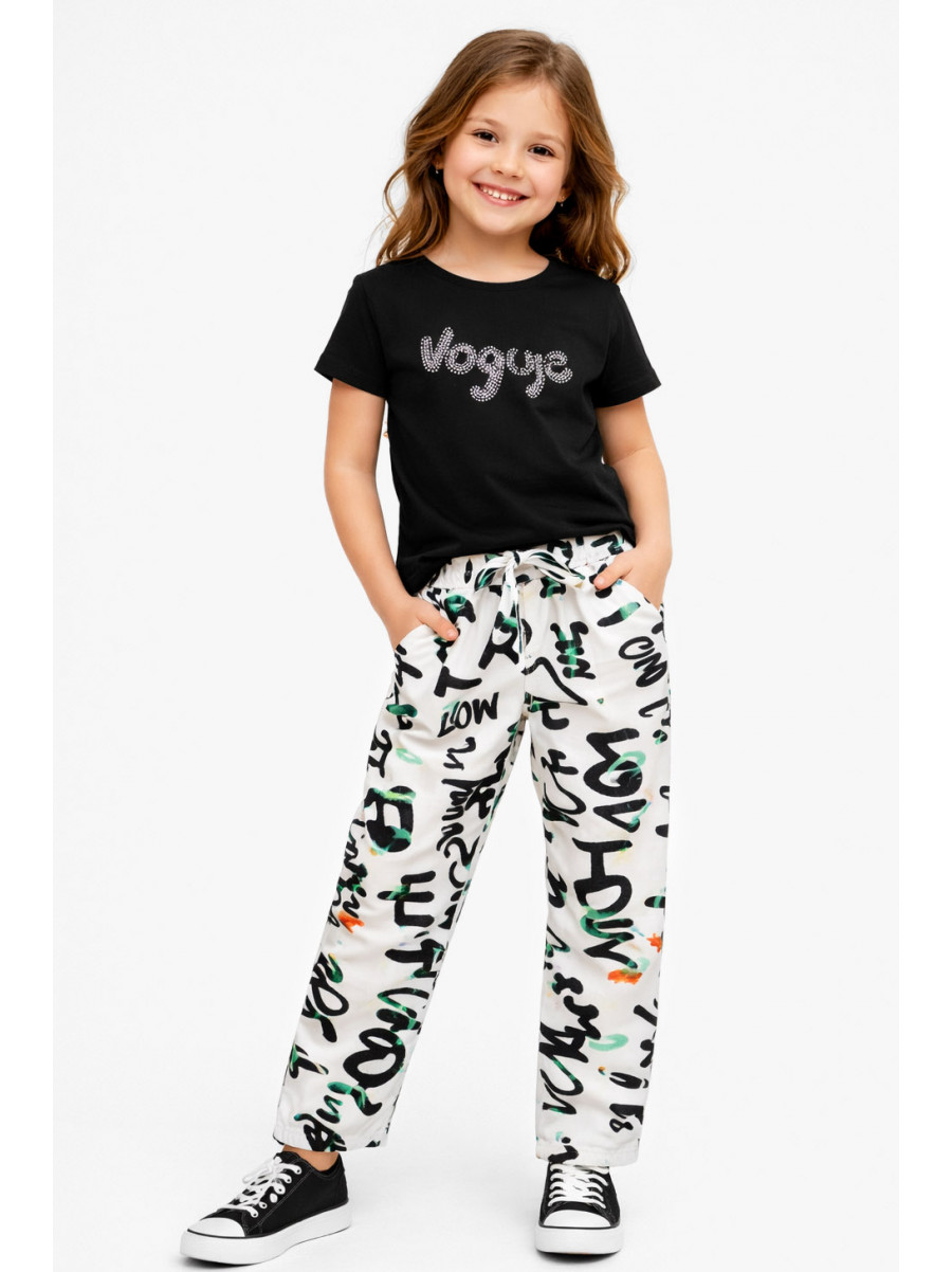 Костюм підлітковий для дівчинки чорного кольору з принтом 6077 212530C