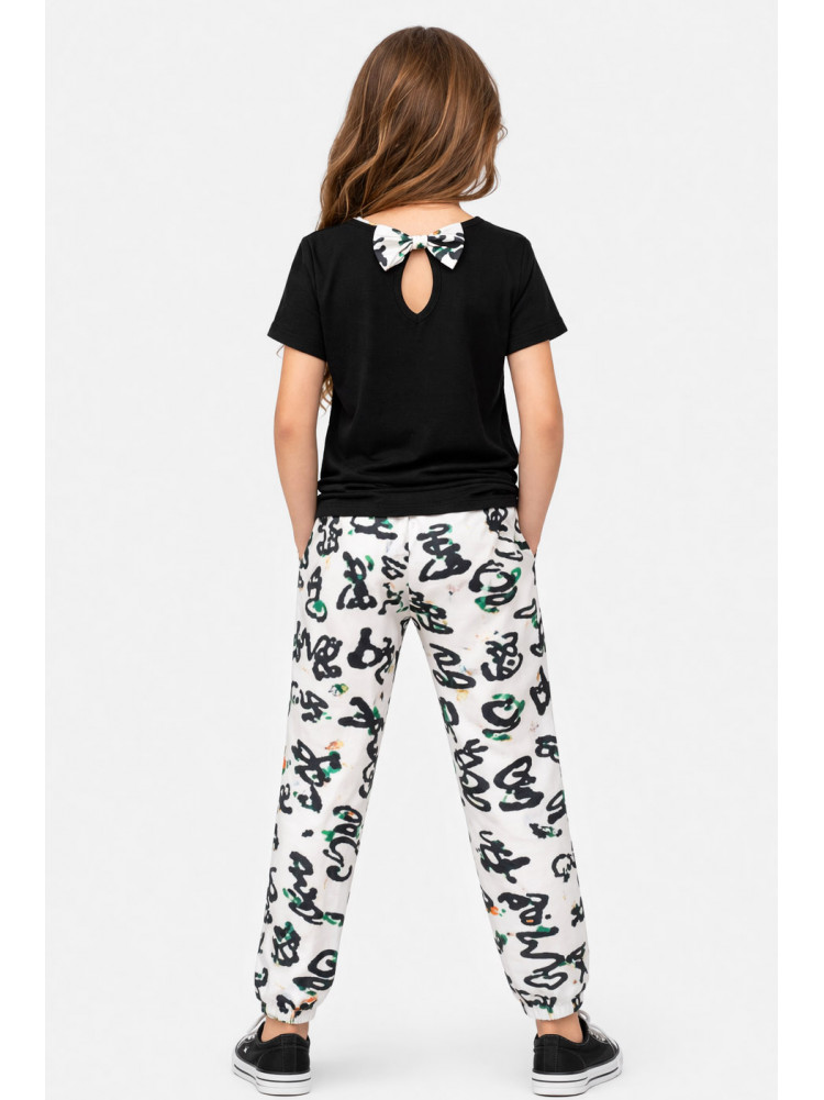 Костюм підлітковий для дівчинки чорного кольору з принтом 6077 212530C