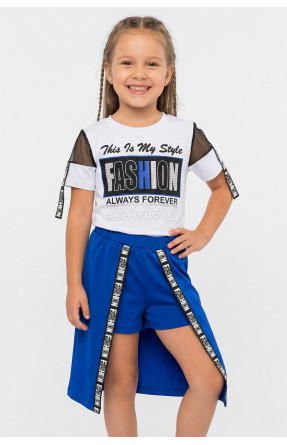 Костюм дитячий для дівчинки білого кольору з принтом 6509 212531C Костюм дитячий для дівчинки білого кольору з принтом 6509 212531C