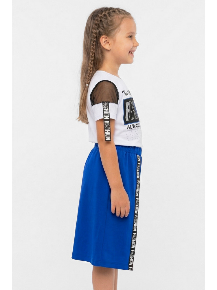 Костюм дитячий для дівчинки білого кольору з принтом 6509 212531C