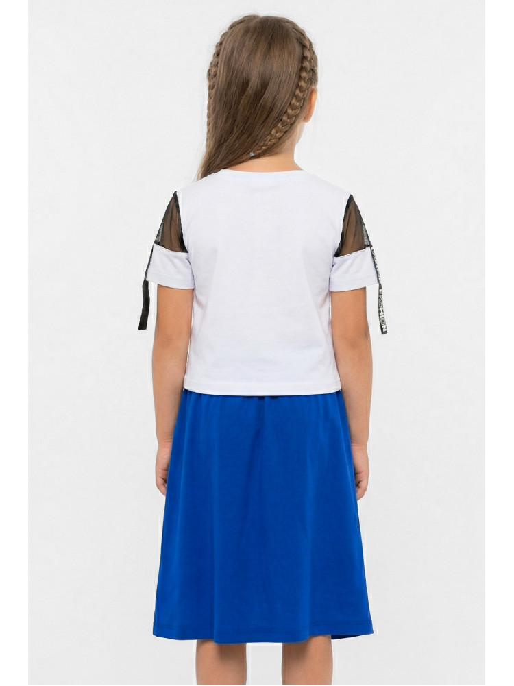 Костюм дитячий для дівчинки білого кольору з принтом 6509 212531C