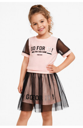 Костюм підлітковий для дівчинки рожевого кольору з принтом 6030 212533C Костюм підлітковий для дівчинки рожевого кольору з принтом 6030 212533C