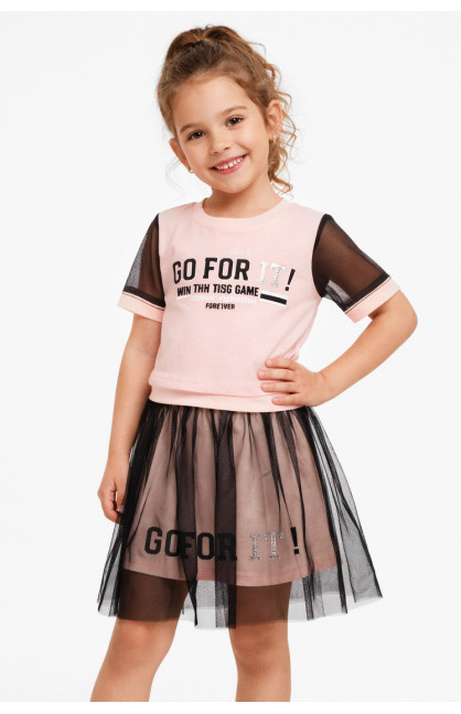Костюм подростковый для девочки розового цвета с принтом 6030 212533C Костюм подростковый для девочки розового цвета с принтом 6030 212533C