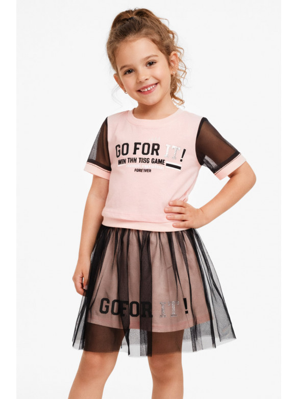 Костюм підлітковий для дівчинки рожевого кольору з принтом 6030 212533C