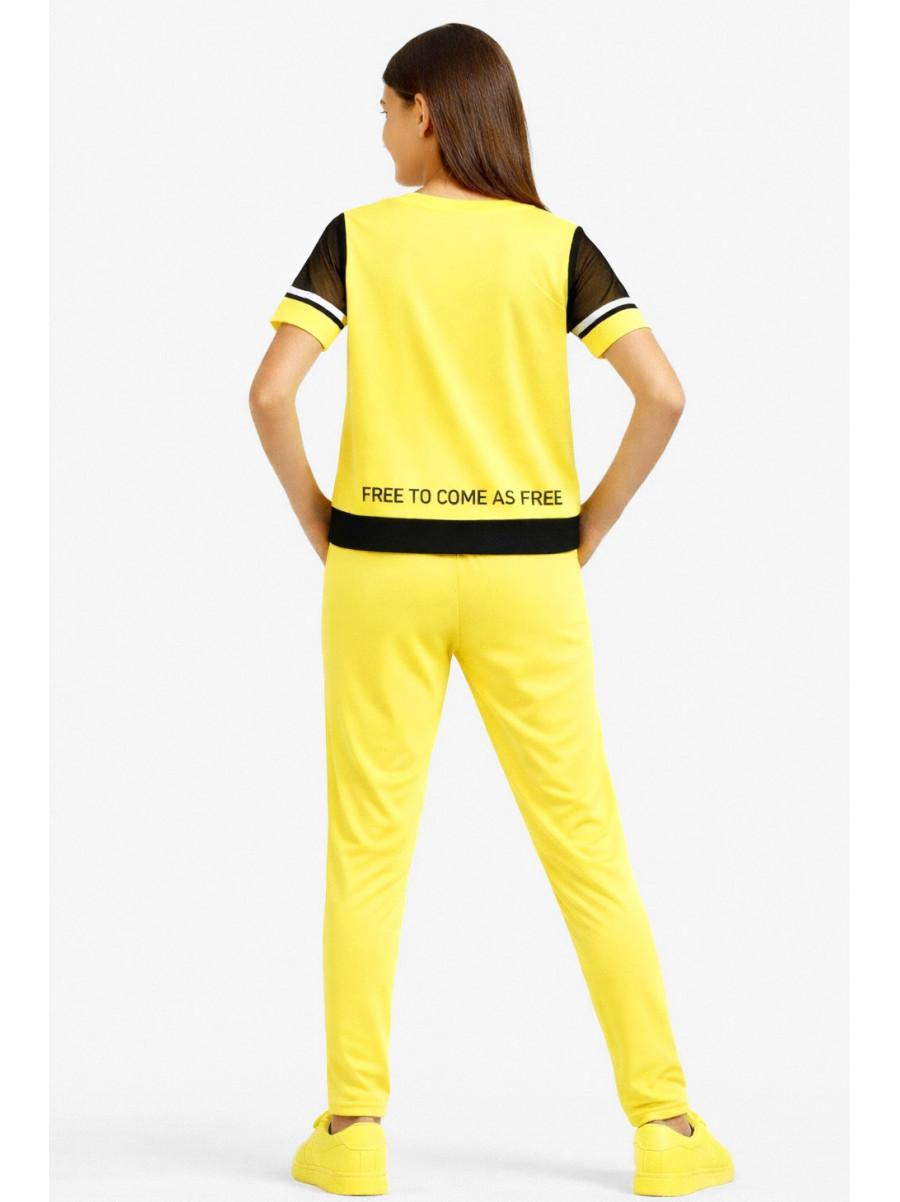 Костюм підлітковий для дівчинки жовтого кольору з принтом 6014 212536C