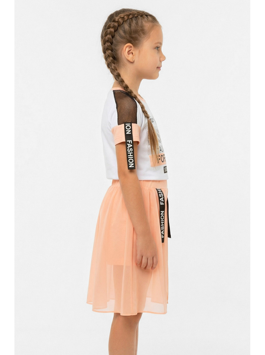 Костюм дитячий для дівчинки білого кольору з принтом 6509 212537C