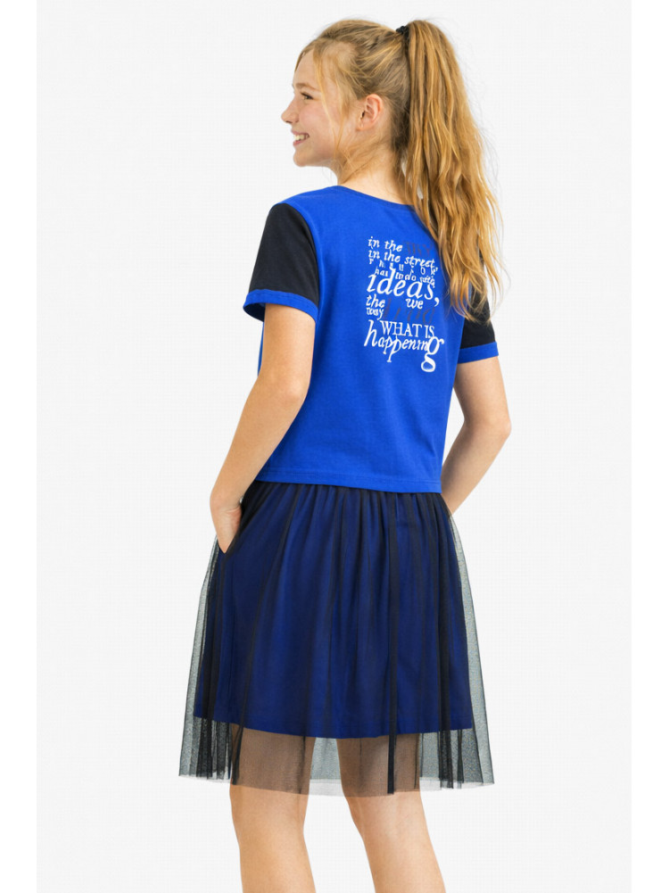 Костюм підлітковий для дівчинки синього кольору з принтом 6030 212540C