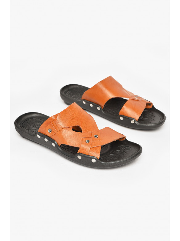 Шлепки мужские светло-коричневого цвета Q9 212543C