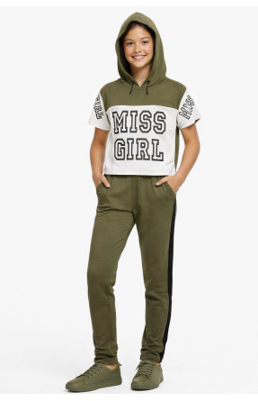 Костюм підлітковий для дівчинки кольору хакі 4014 212545C Костюм підлітковий для дівчинки кольору хакі 4014 212545C
