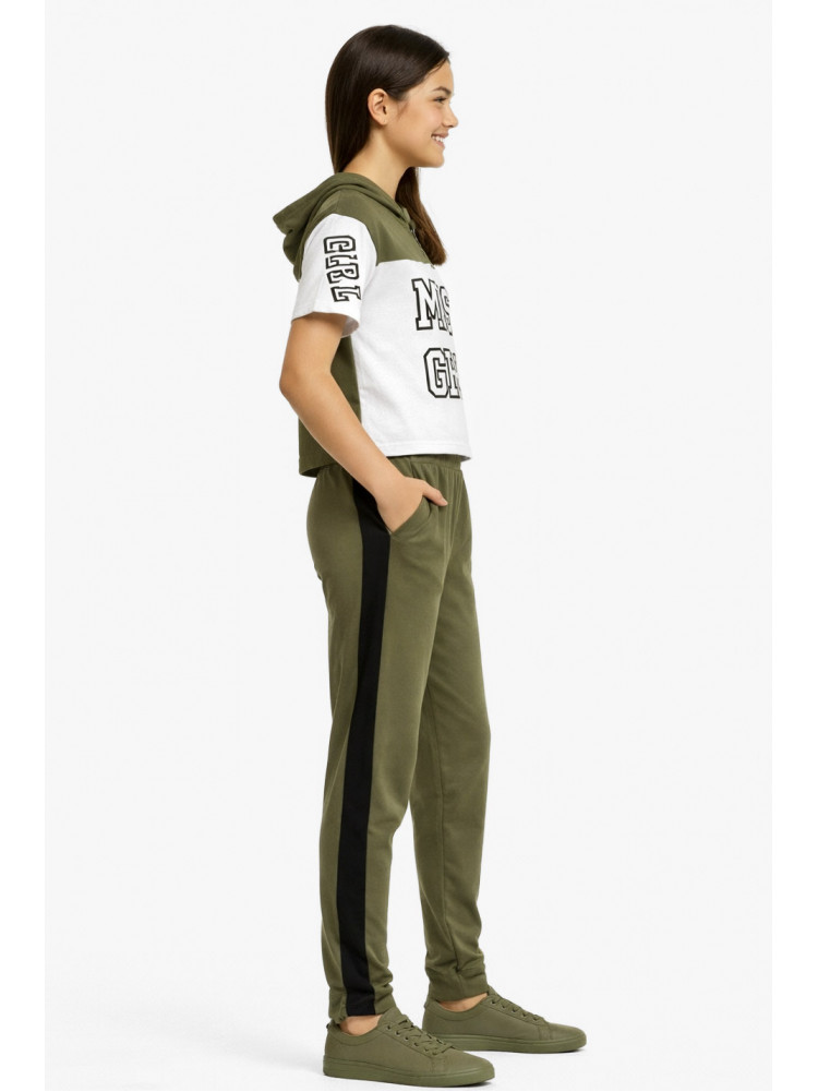 Костюм подростковый для девочки цвета хаки 4014 212545C