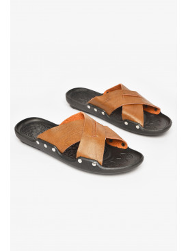 Шлепки мужские светло-коричневого цвета 8А 212547C