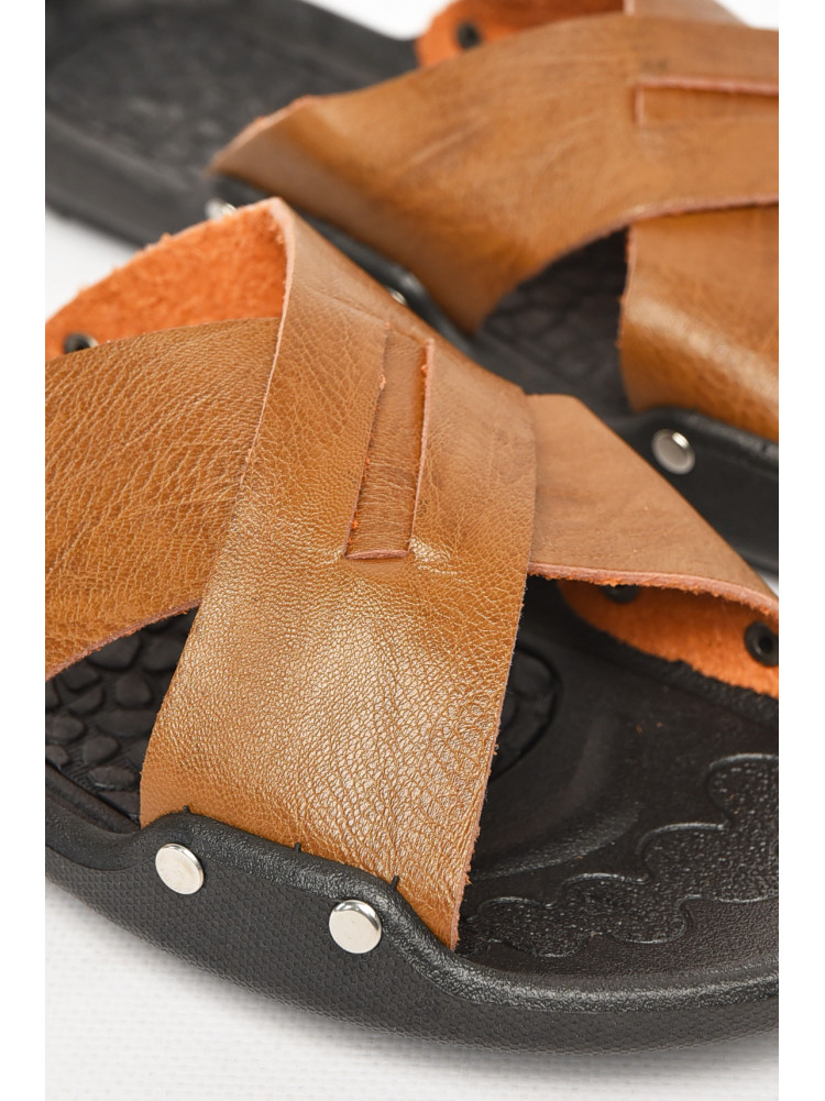 Шлепки мужские светло-коричневого цвета 8А 212547C