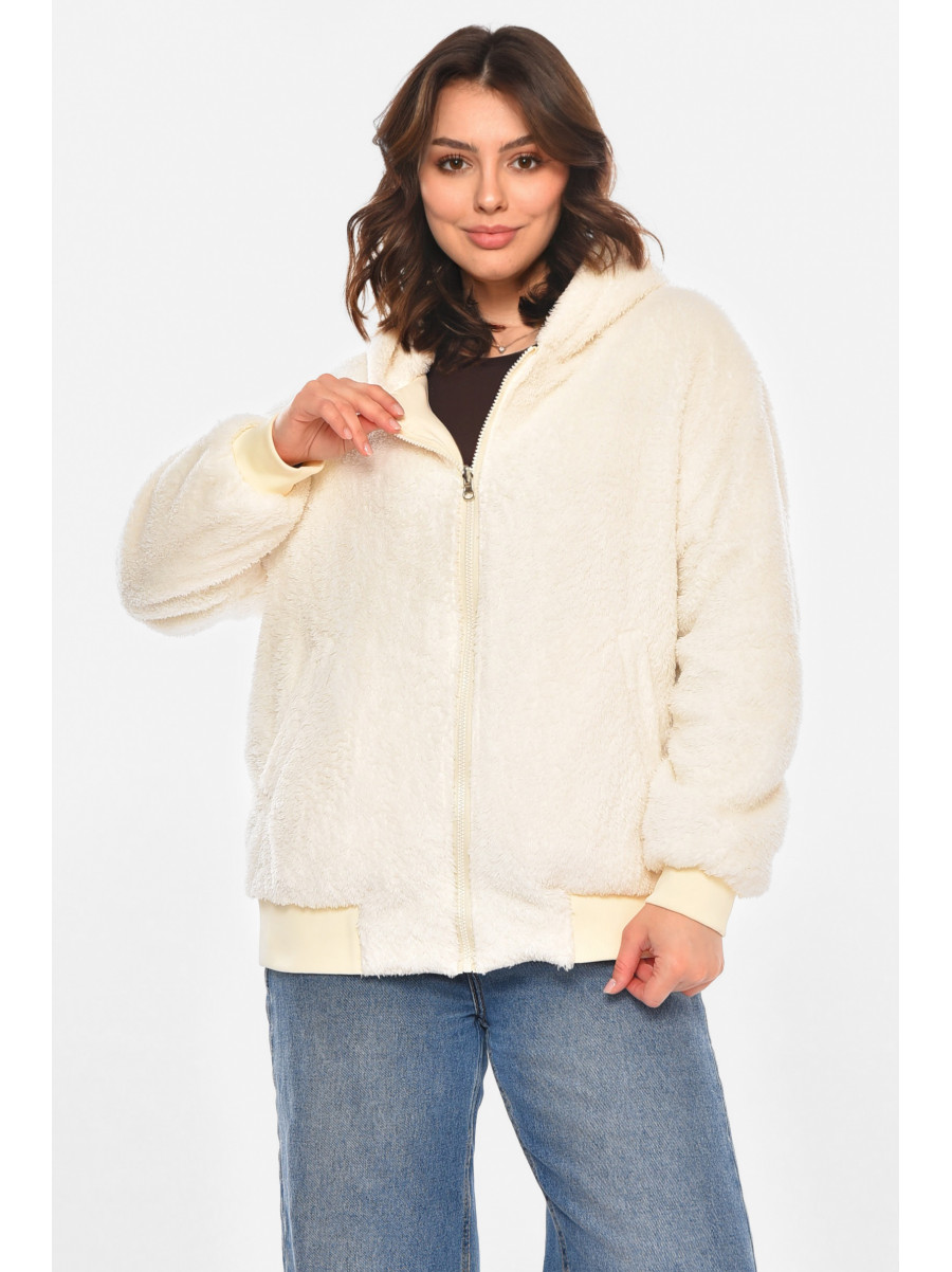 Куртка женская демисезонная двухсторонняя молочного цвета 212550C