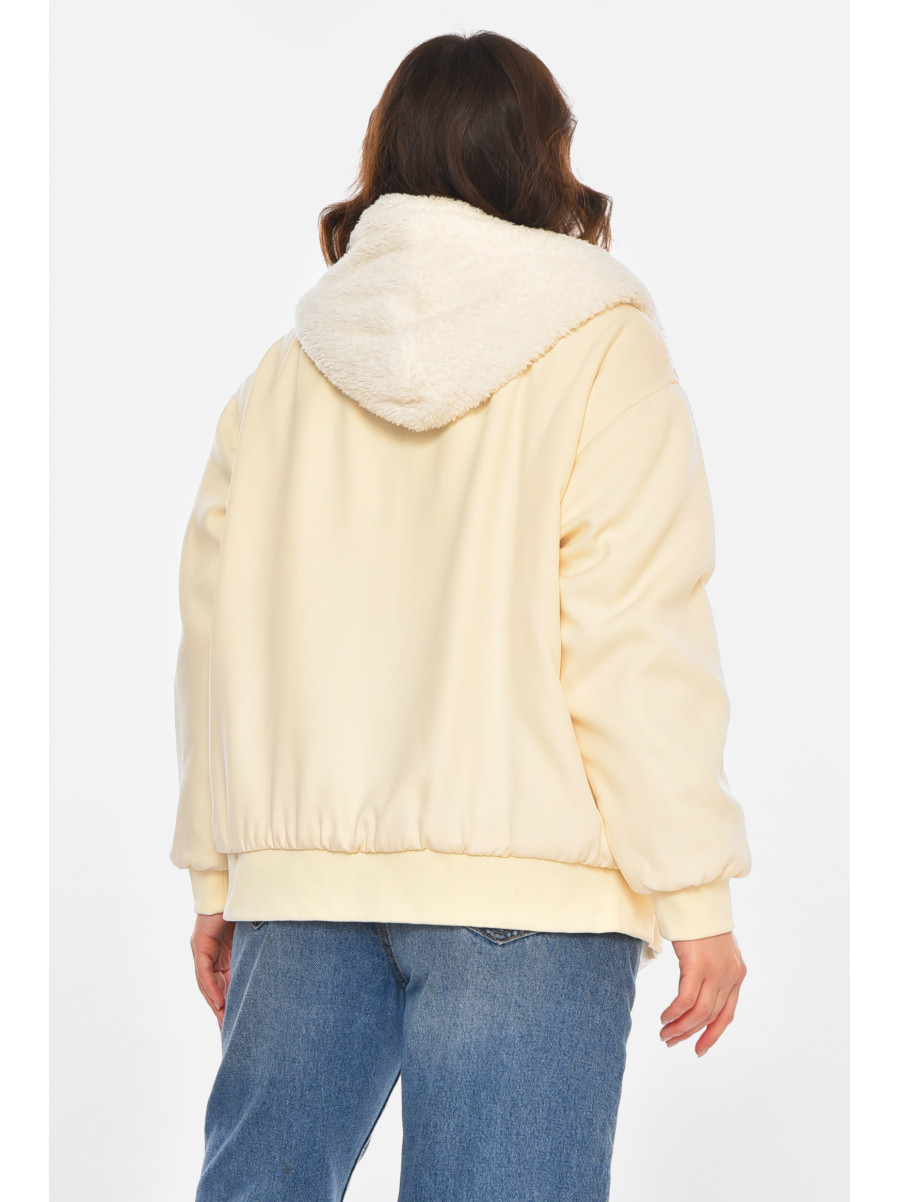 Куртка женская демисезонная двухсторонняя молочного цвета 212550C