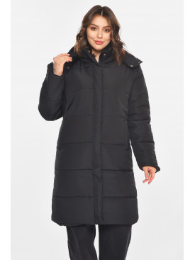 Куртка женская удлиненная зима черного цвета 8869 212553C