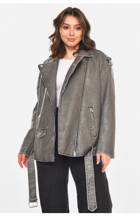 Куртка-косуха женская из экокожи серого цвета 2375 212556C Куртка-косуха женская из экокожи серого цвета 2375 212556C