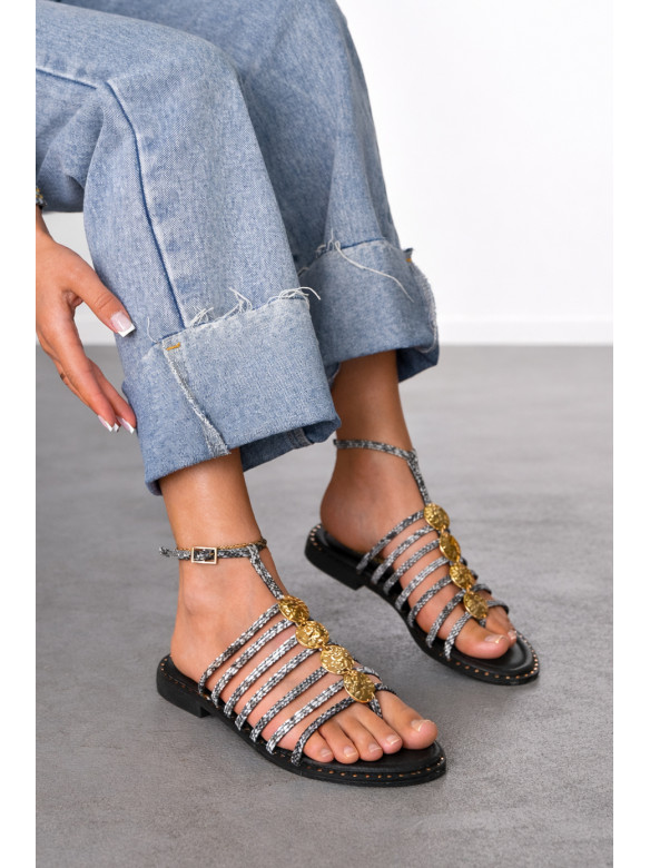 Босоножки женские черного цвета СМД67 212557C