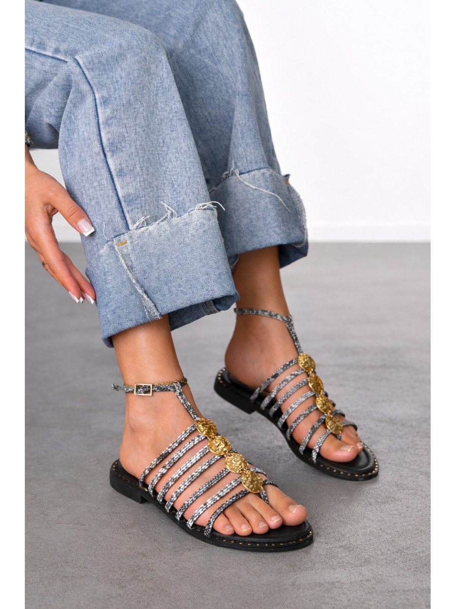 Босоножки женские черного цвета СМД67 212557C