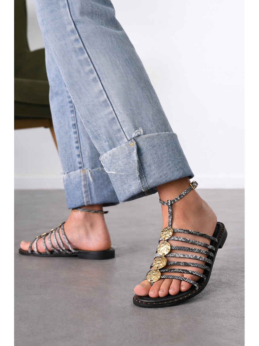 Босоножки женские черного цвета СМД67 212557C