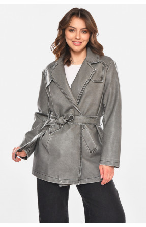 Куртка-косуха жіноча з екошкіри сірого кольору 3538 212558C Куртка-косуха жіноча з екошкіри сірого кольору 3538 212558C