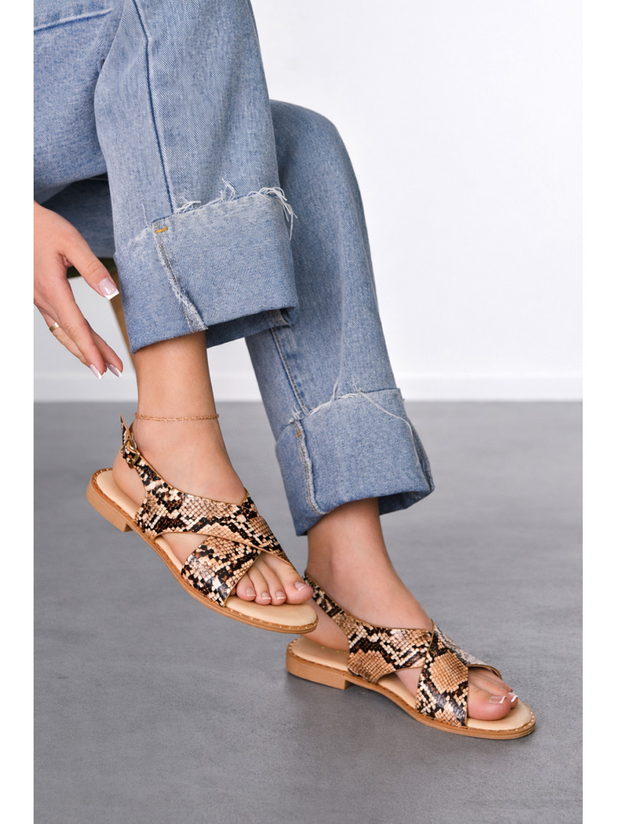 Босоножки женские коричневого цвета СМД83 212559C