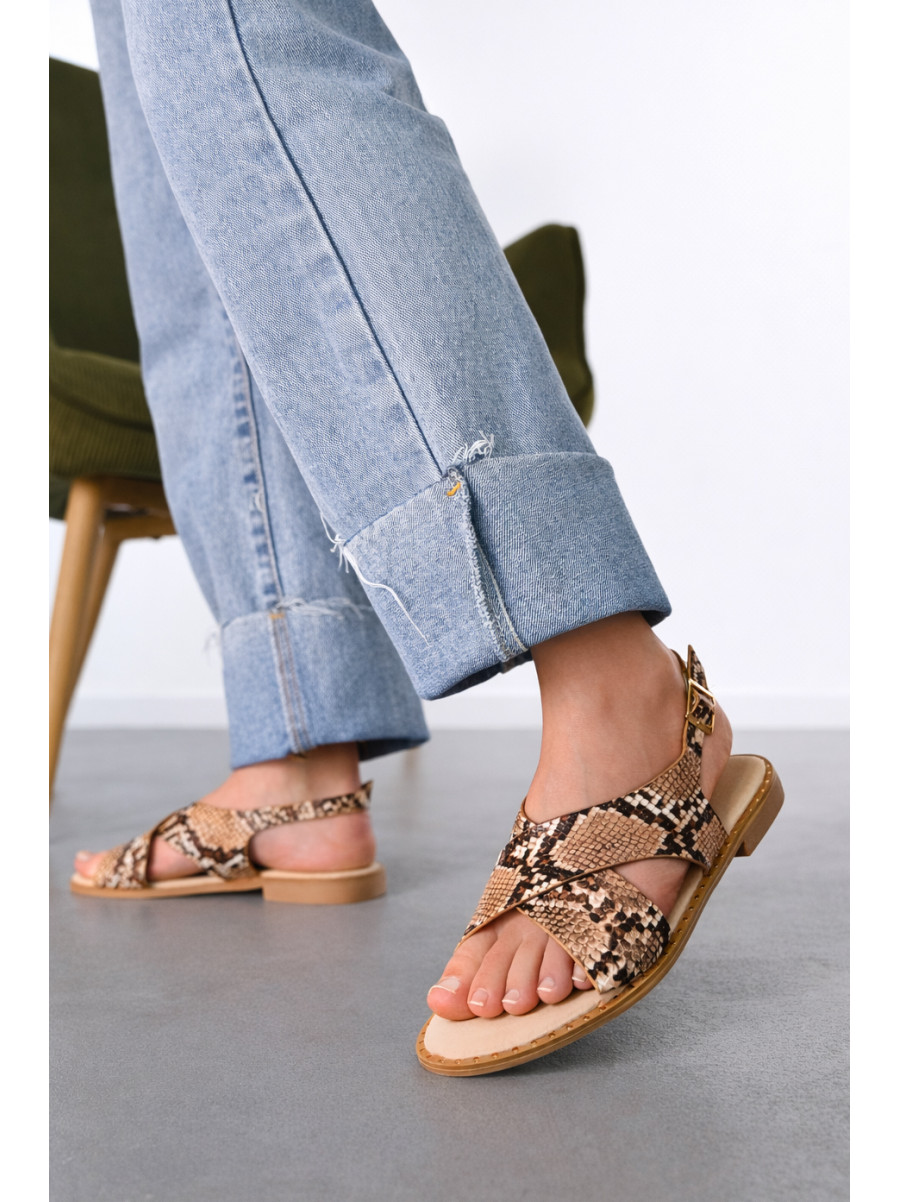 Босоножки женские коричневого цвета СМД83 212559C