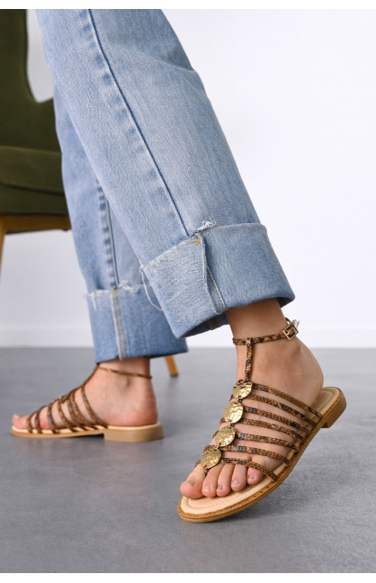 Босоножки женские коричневого цвета СМД69 212560C