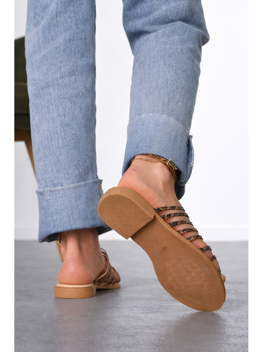 Босоножки женские коричневого цвета СМД69 212560C