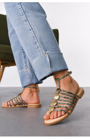 Босоножки женские зеленого цвета СМД70 212561C