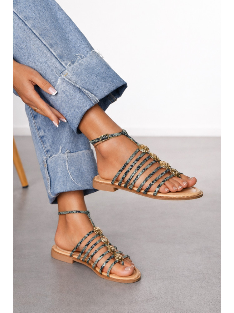 Босоножки женские зеленого цвета СМД70 212561C