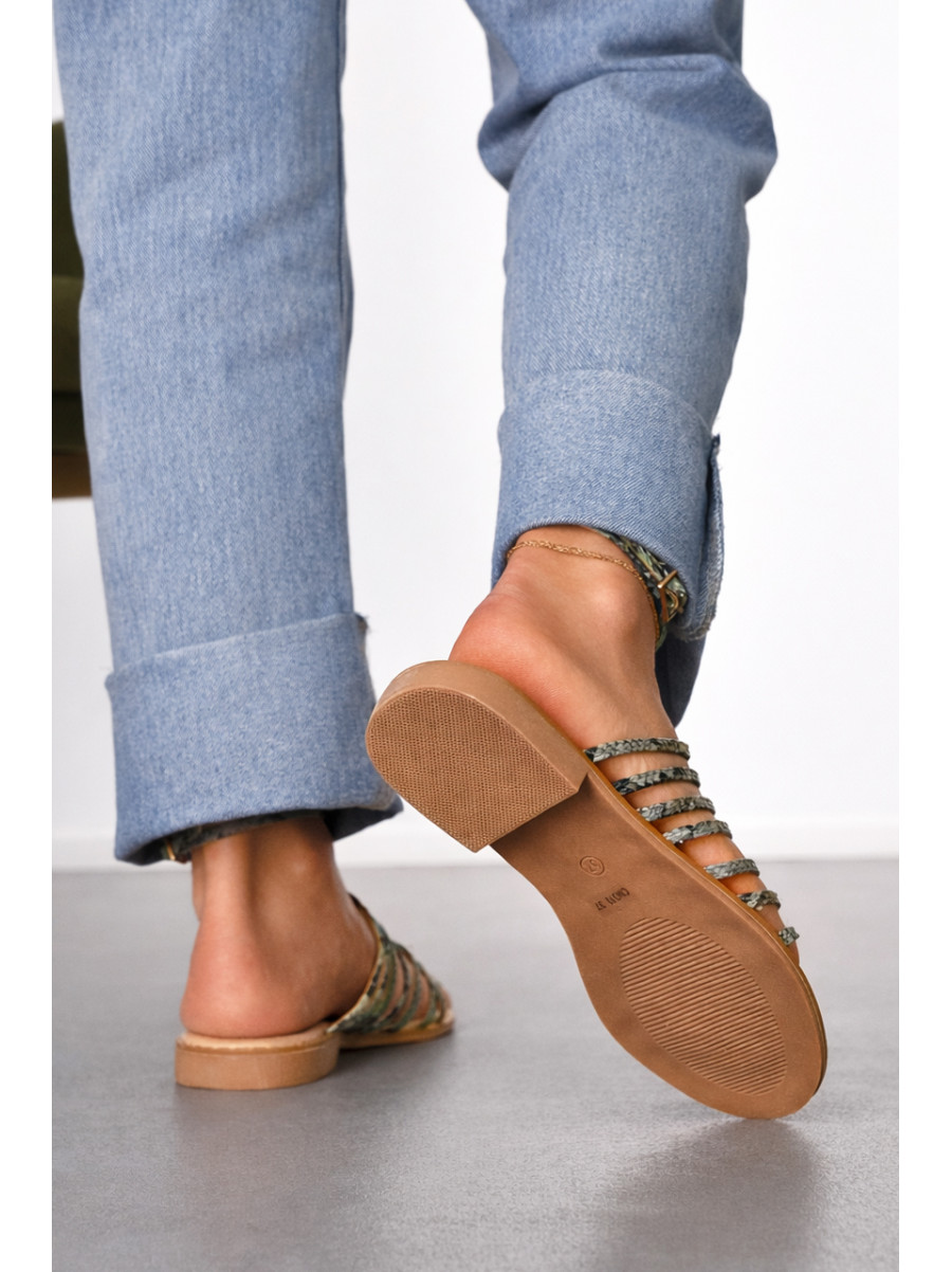 Босоножки женские зеленого цвета СМД70 212561C