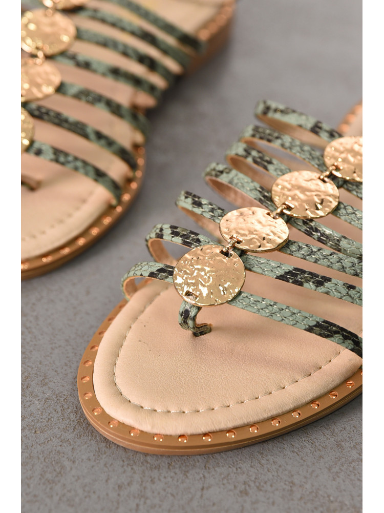 Босоножки женские зеленого цвета СМД70 212561C