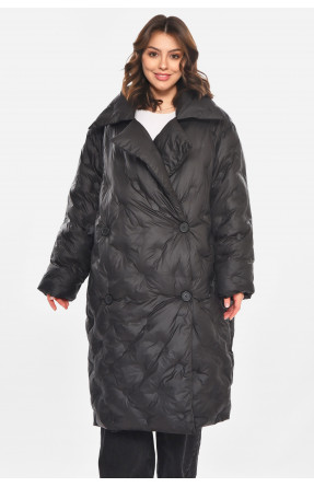 Куртка жіноча подовжена єврозима чорного кольору 212564C Куртка жіноча подовжена єврозима чорного кольору 212564C