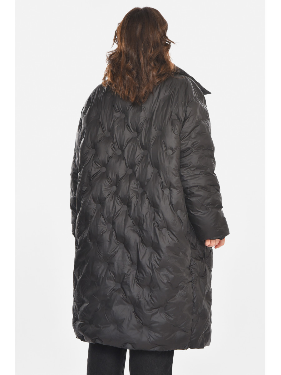 Куртка жіноча подовжена єврозима чорного кольору 212564C