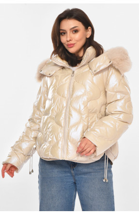 Куртка жіноча демісезонна молочного кольору 212565C Куртка жіноча демісезонна молочного кольору 212565C