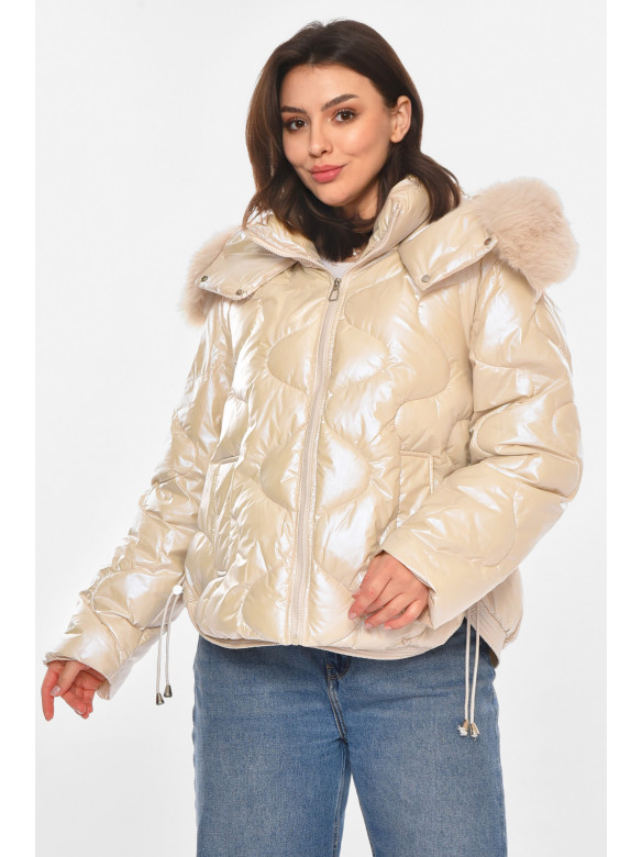 Куртка жіноча демісезонна молочного кольору 212565C