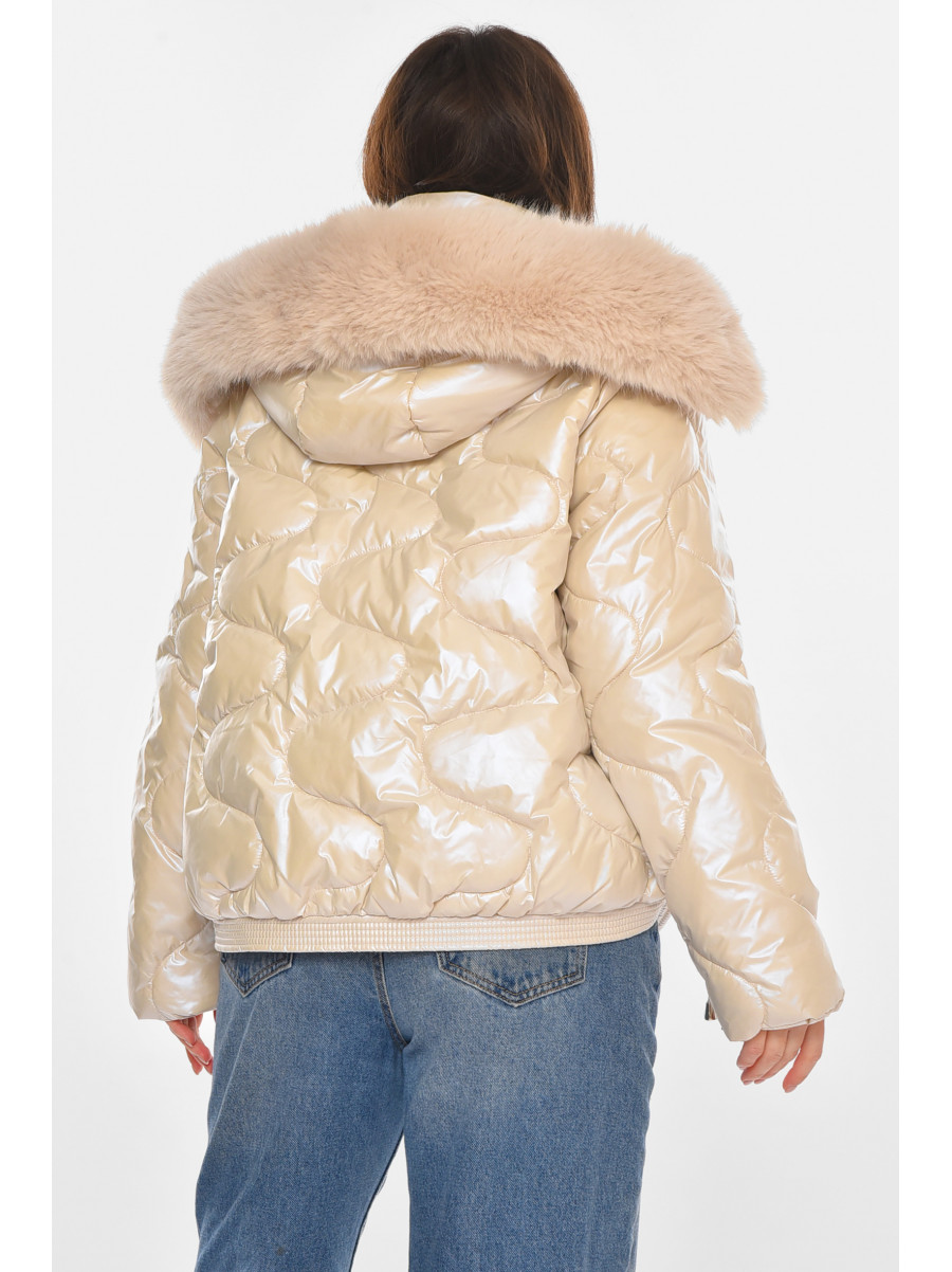 Куртка жіноча демісезонна молочного кольору 212565C