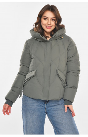 Куртка жіноча демісезонна темно-сірого кольору 212566C Куртка жіноча демісезонна темно-сірого кольору 212566C