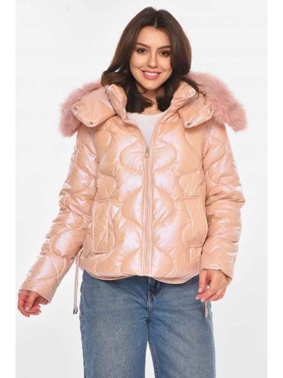 Куртка жіноча демісезонна рожевого кольору 212567C