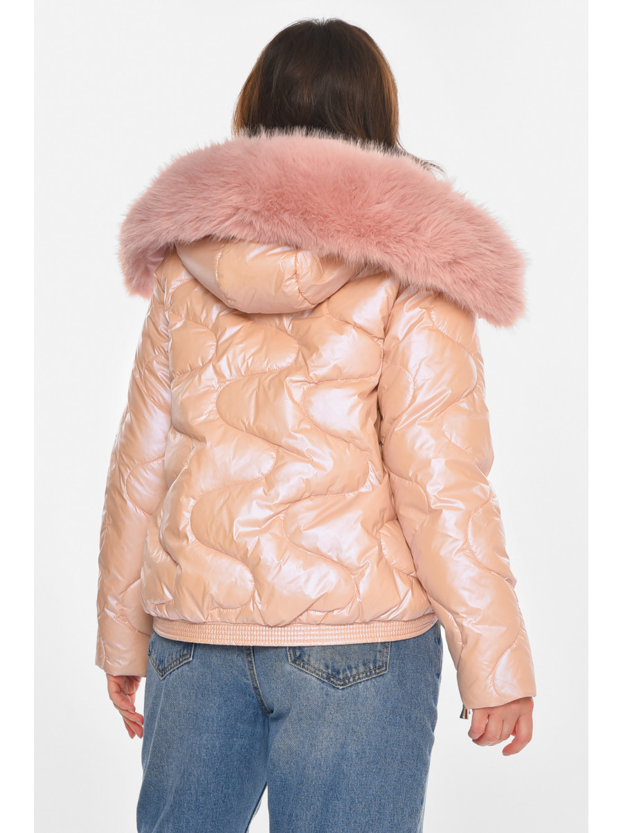 Куртка жіноча демісезонна рожевого кольору 212567C