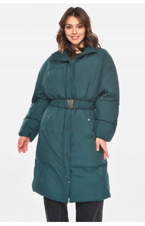 Куртка жіноча демісезонна подовжена зеленого кольору 212569C Куртка жіноча демісезонна подовжена зеленого кольору 212569C
