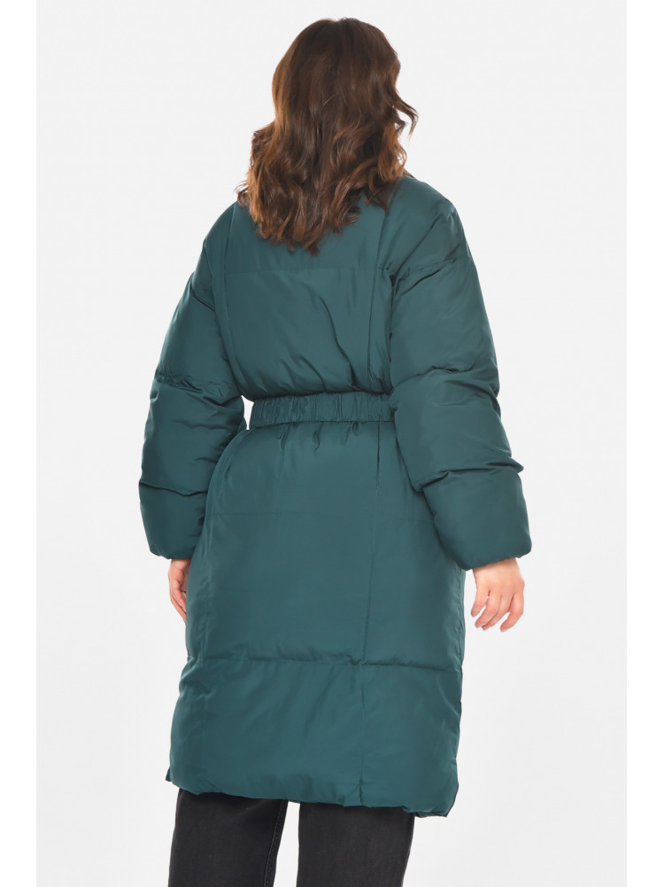 Куртка жіноча демісезонна подовжена зеленого кольору 212569C