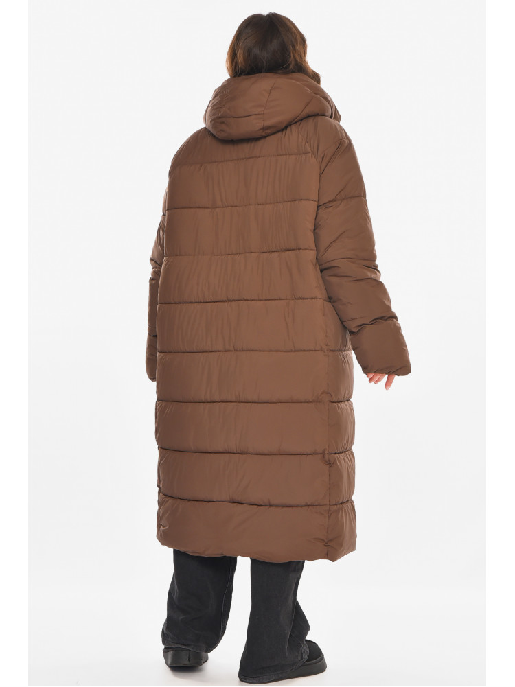 Куртка жіноча подовжена єврозима шоколадного кольору 212571C