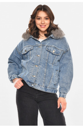 Куртка жіноча демісезонна джинсова синього кольору 212574C Куртка жіноча демісезонна джинсова синього кольору 212574C