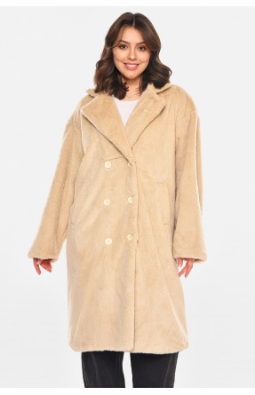 Шубка жіноча демісезонна бежевого кольору 212576C Шубка жіноча демісезонна бежевого кольору 212576C