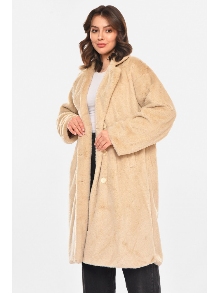 Шубка жіноча демісезонна бежевого кольору 212576C