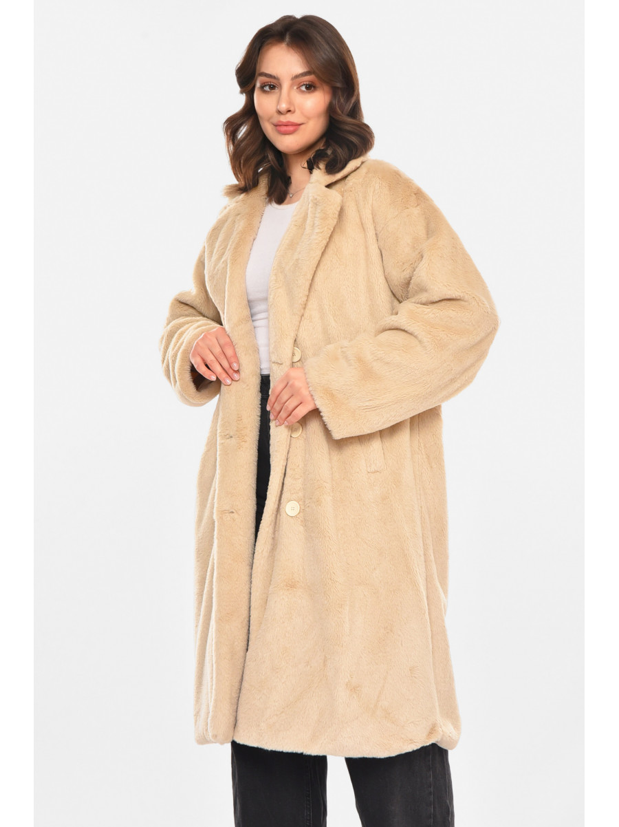 Шубка жіноча демісезонна бежевого кольору 212576C