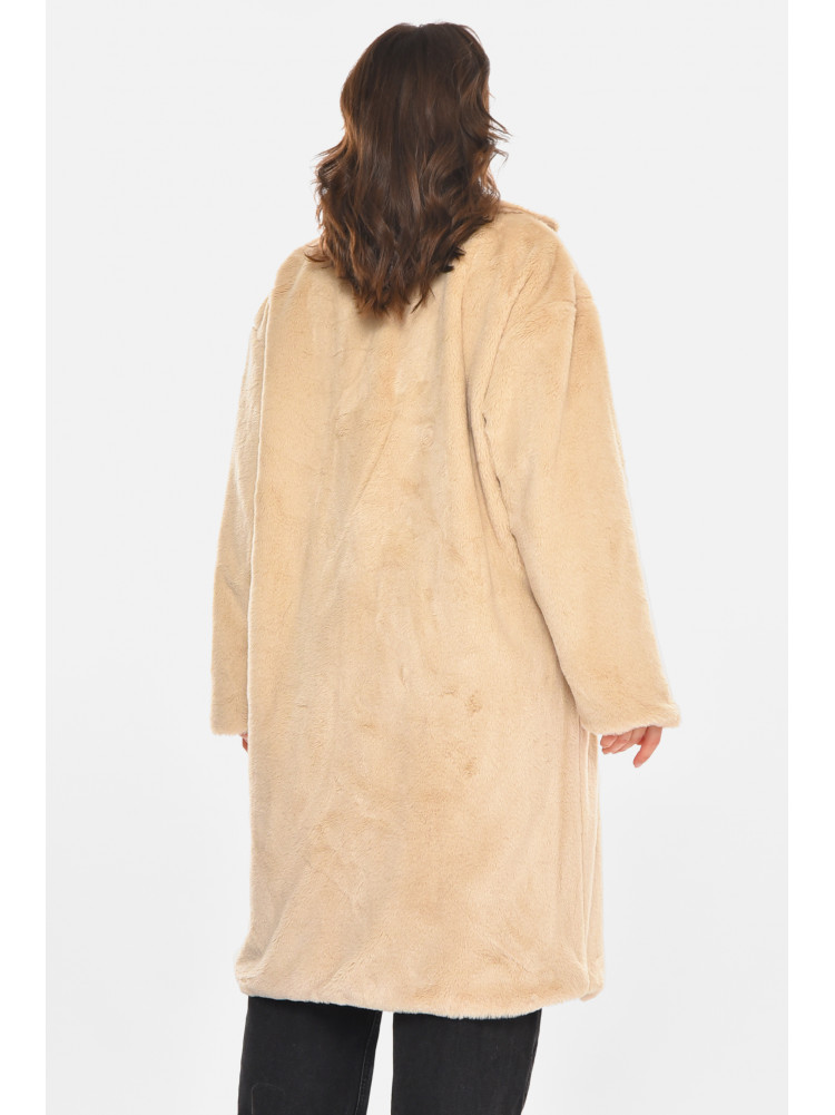 Шубка жіноча демісезонна бежевого кольору 212576C