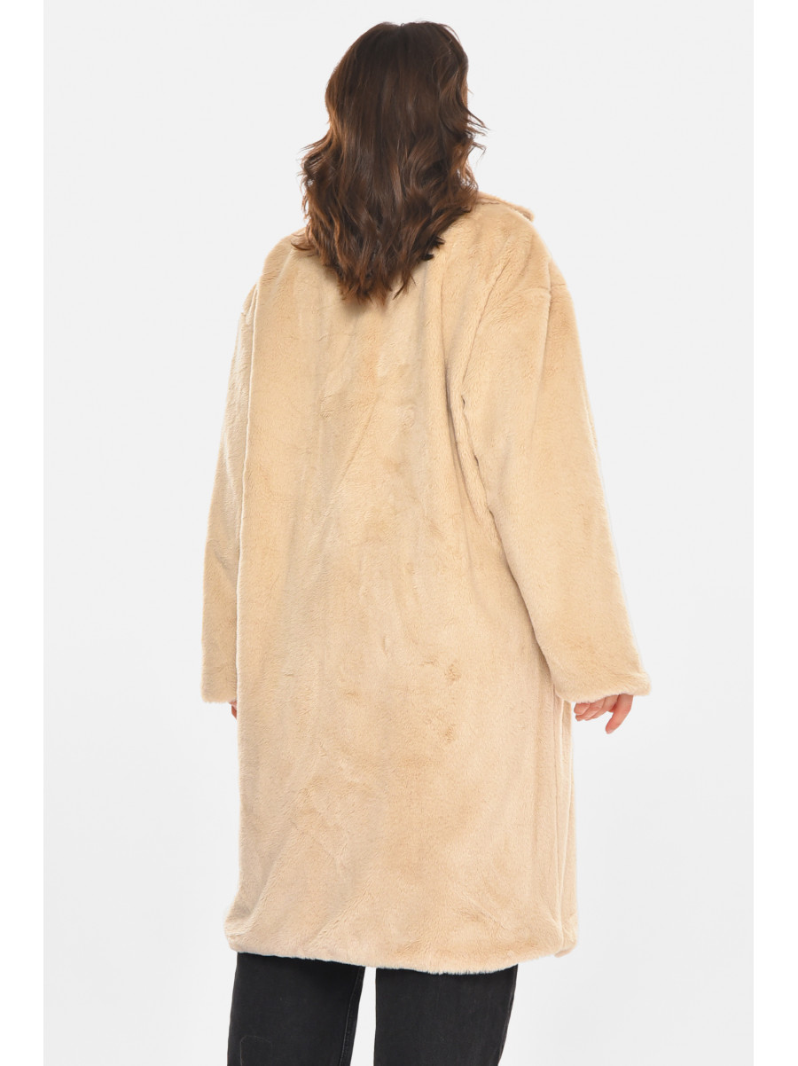 Шубка жіноча демісезонна бежевого кольору 212576C